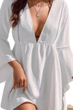 V-Neck Flared Sleeve Beach Sunscreen Dress