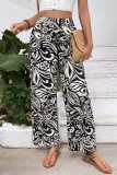 High Waisted Floral Printed Straight Leg Pants