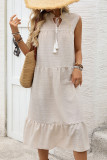 Sleeveless Loose Solid Color Summer Dress