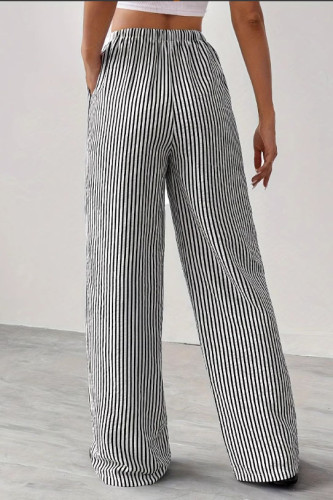Summer Striped Casual Wide Leg Pants