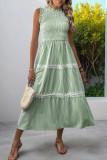 Summer Ruffled Sleeveless Striped Print Dress