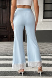 High Waisted Lace Solid Color Flared Pants