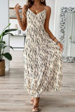 V-Neck Sleeveless Striped Camisole Beach Dress