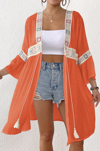 Embroidered Lace Beach Long Sleeve Cardigan