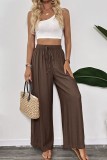 Elastic Waist Hollow Out Wide Leg Pants