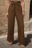 Summer Bow Tie Solid Color Wide Leg Pants