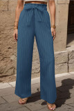 Summer Bow Tie Solid Color Wide Leg Pants