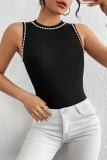 Solid Color Round Neck Sleeveless Vest