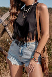 Summer Tassel Halter Neck Sleeveless Tops