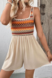 Striped Printed Sleeveless Jumpsuit Shorts