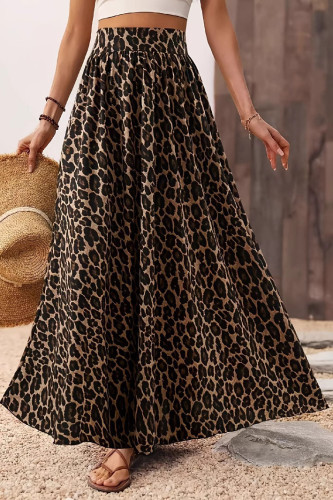 High Waisted Leopard Print Skirt