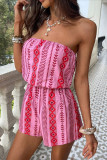 Summer Printed Sleeveless Strapless Jumpsuit