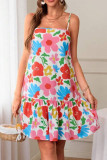 French Sleeveless Camisole Printed Dress