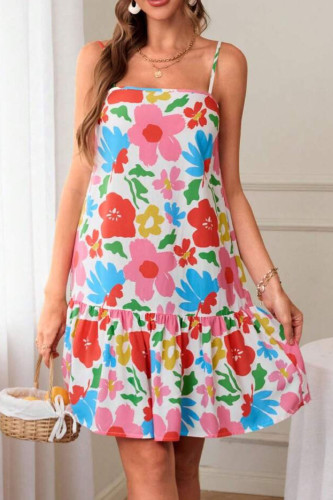 French Sleeveless Camisole Printed Dress