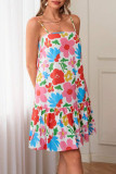 French Sleeveless Camisole Printed Dress