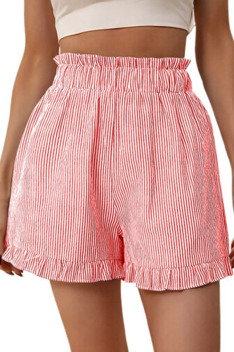 Striped High Waisted Casual Shorts