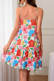 French Sleeveless Camisole Printed Dress