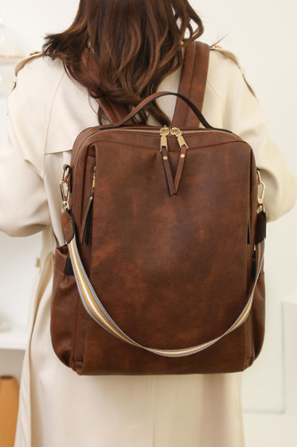 Retro Style Multifunctional PU Backpack