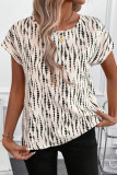 Round Neck Short Sleeved Printed T-Shirt