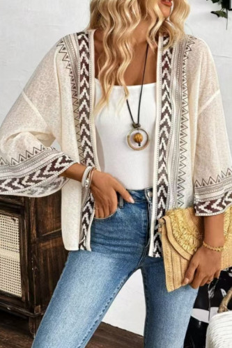 Summer Printed Flared Sleeve Cardigan