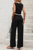 Lace Sleeveless Vest Pants Two-Piece Set