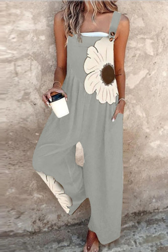 Flower Print Sleeveless Camisole Jumpsuit