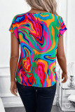 Round Neck Short Sleeved Printed T-Shirt