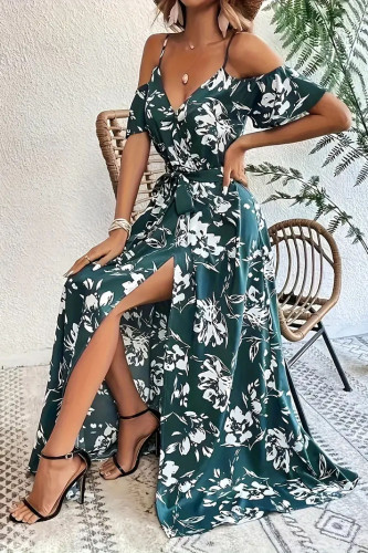 Irregular Floral Print Sleeveless Camisole Dress