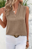 Solid Color V-Neck Sleeveless Summer Shirt