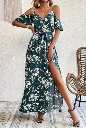 Irregular Floral Print Sleeveless Camisole Dress