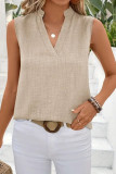 Solid Color V-Neck Sleeveless Summer Shirt