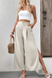 Solid Color High Waisted Wide Leg Pants