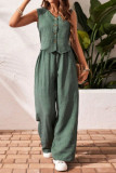 V-Neck Vest Long Pants Two-Piece Set