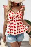 Summer Love Bow Ruffled Short Sleeved Shirt