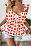 Summer Love Bow Ruffled Short Sleeved Shirt