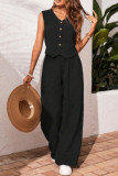 V-Neck Vest Long Pants Two-Piece Set