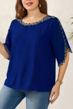 Embroidered Round Neck Short Sleeved Shirt