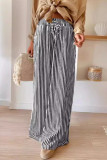 Summer Striped Printed Wide Leg Pants