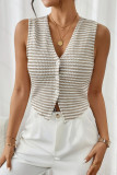 Summer V-Neck Single Breasted Knitted Vest