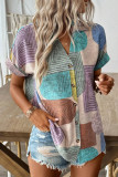 Geometric Pattern Printed Short Sleeved Shirt