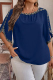 Embroidered Round Neck Short Sleeved Shirt
