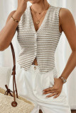 Summer V-Neck Single Breasted Knitted Vest