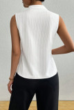 V-Neck Sleeveless Textured Short Sleeved T-Shirt