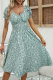 Retro Floral Bubble Short Sleeve Dress