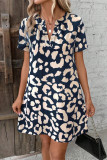 High Waisted V-Neck Short Sleeved Dress
