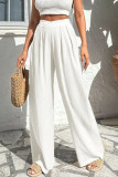 Summer Cross Pleated High Waisted Pants