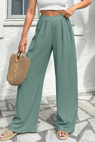 Summer Cross Pleated High Waisted Pants