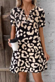 High Waisted V-Neck Short Sleeved Dress