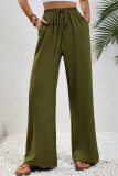 Summer Solid Color High Waisted Wide Leg Pants