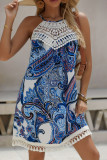 Summer Printed Lace Sleeveless Camisole Dress